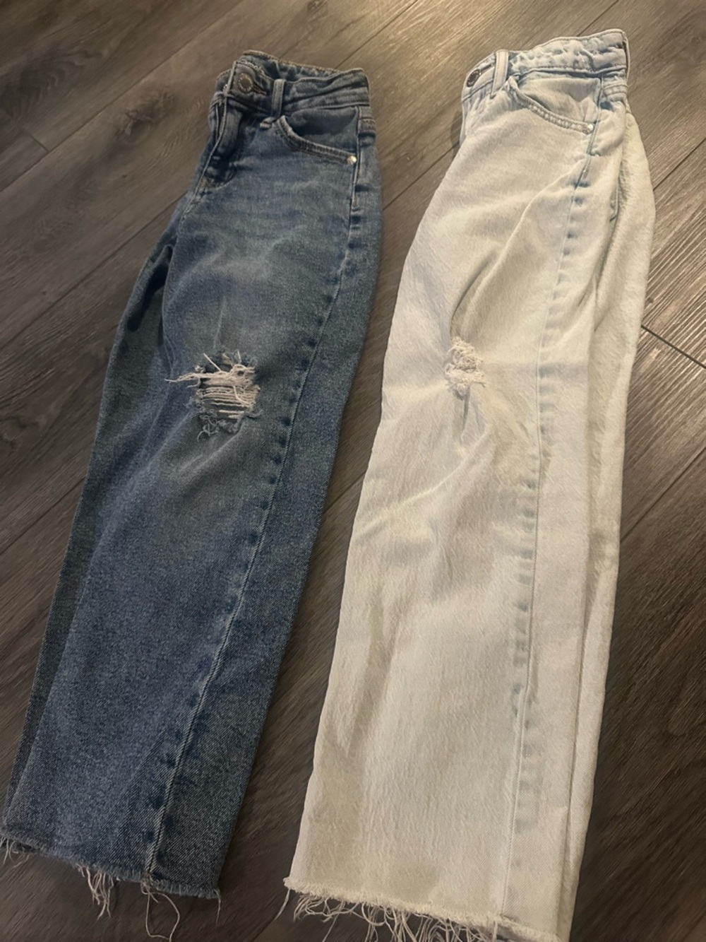 art class Two-Tone Baggy Leg Jeans - Dark Blue & Light Blue